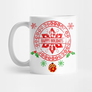 Santa Retro Holidays Christmas Stamps Funny Xmas Matching Mug